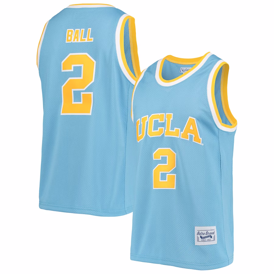 Lonzo Ball UCLA Bruins Original Retro Brand Alumni Basketball Jersey - Blue - Puhuasuan