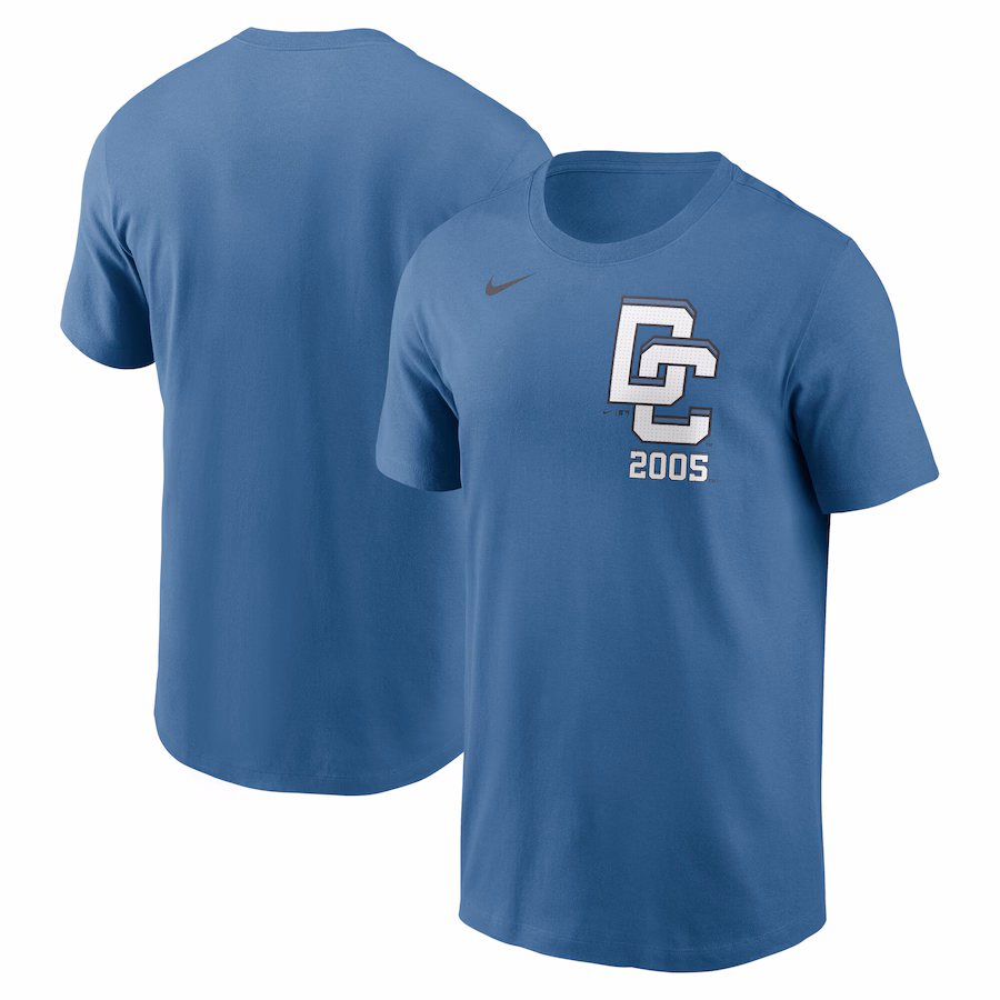 Men's Washington Nationals Nike Blue 2025 City Connect Wordmark T-Shirt - Puhuasuan