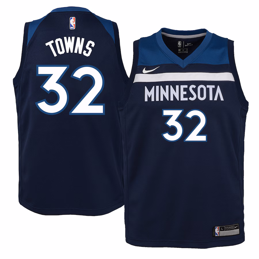 Youth Minnesota Timberwolves Karl-Anthony Towns Nike Navy Swingman Jersey - Icon Edition - Puhuasuan