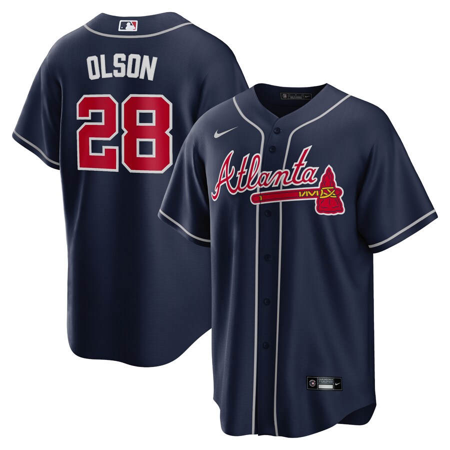 Men's Atlanta Braves Matt Olson Nike Navy Big & Tall Alternate Replica Player Jersey - Puhuasuan