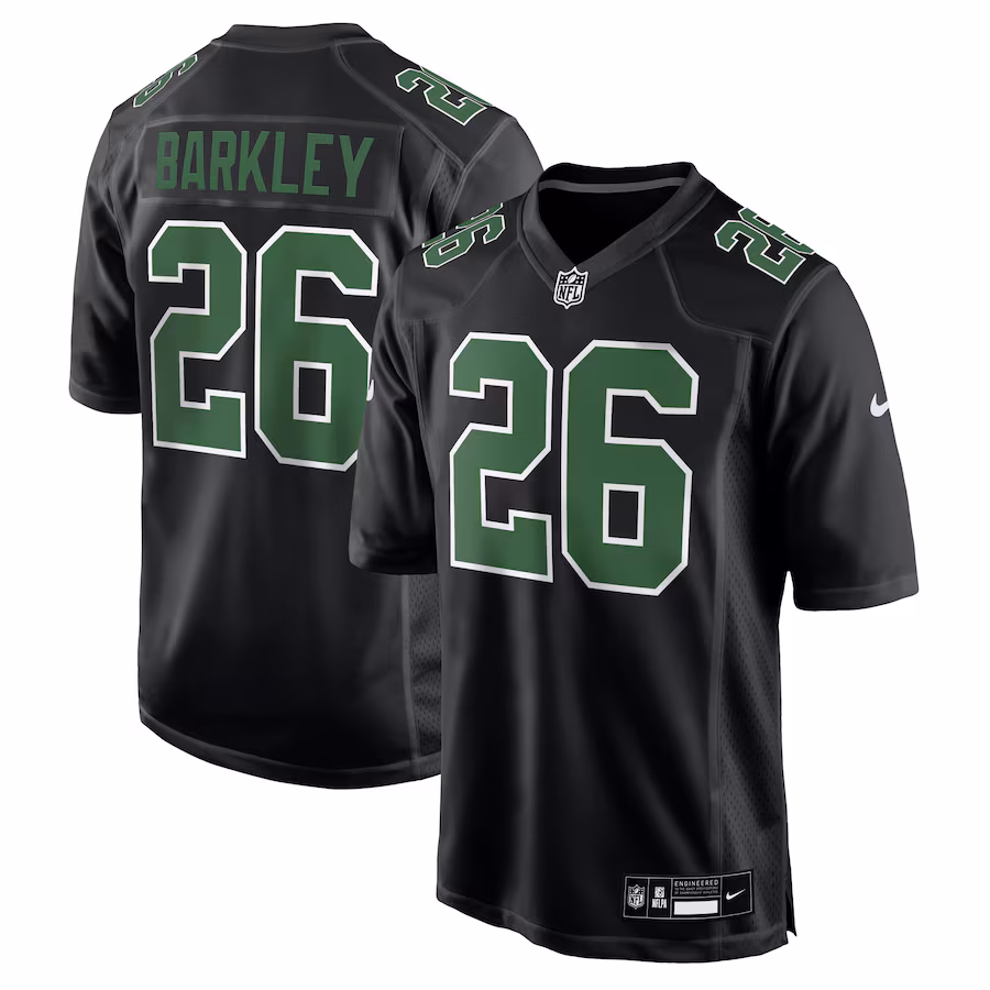 Men's Philadelphia Eagles Saquon Barkley Nike Carbon Black/Kelly Green  Fashion Game Jersey - Puhuasuan