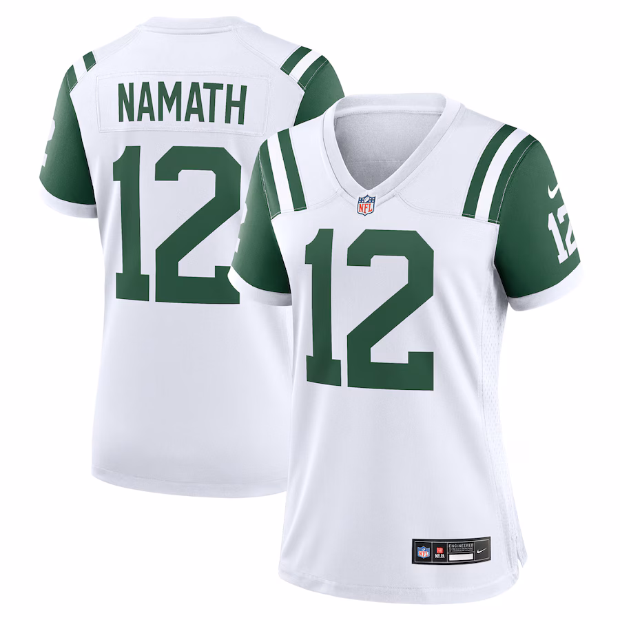 Women's New York Jets Joe Namath Nike White Classic Alternate Retired Player Game Jersey - Puhuasuan