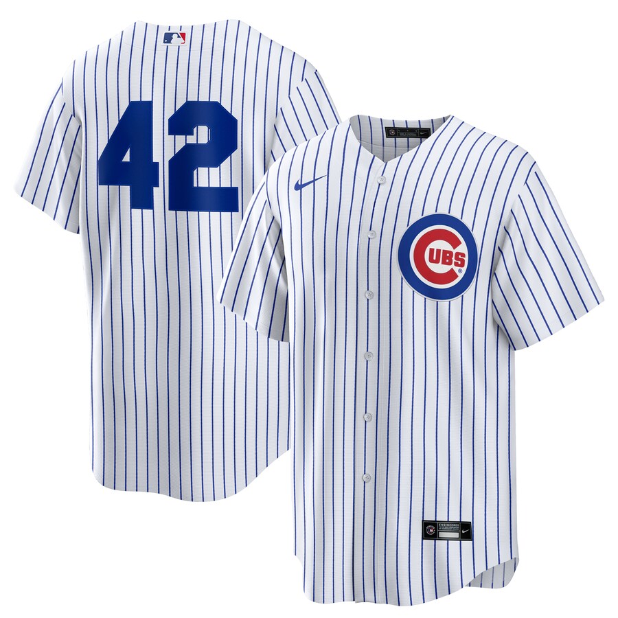 Men's Chicago Cubs Nike White Home 2025 Jackie Robinson Day Replica Jersey - Puhuasuan