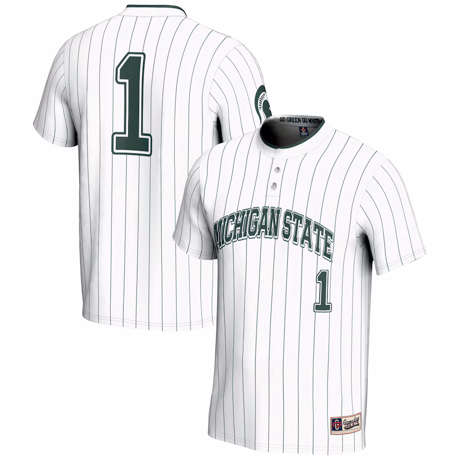 Youth GameDay Greats #1 White Michigan State Spartans Lightweight Softball Jersey - Puhuasuan