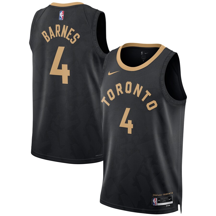 Unisex Toronto Raptors Scottie Barnes Nike Black 2022/23 Swingman Jersey - City Edition - Puhuasuan
