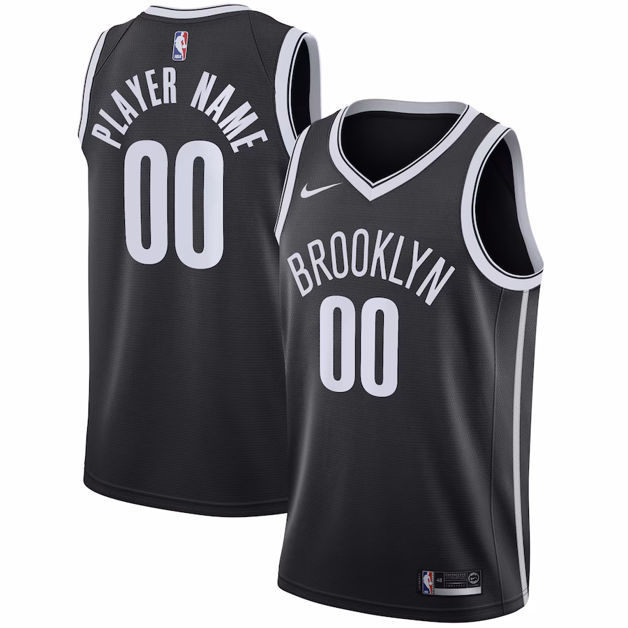 Men's Brooklyn Nets Nike Black 2020/21 Swingman Custom Jersey - Icon Edition - Puhuasuan