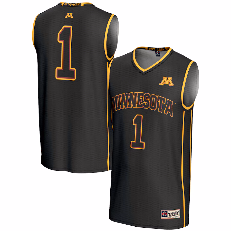 Youth GameDay Greats #1 Black Minnesota Golden Gophers Lightweight Basketball Jersey - Puhuasuan