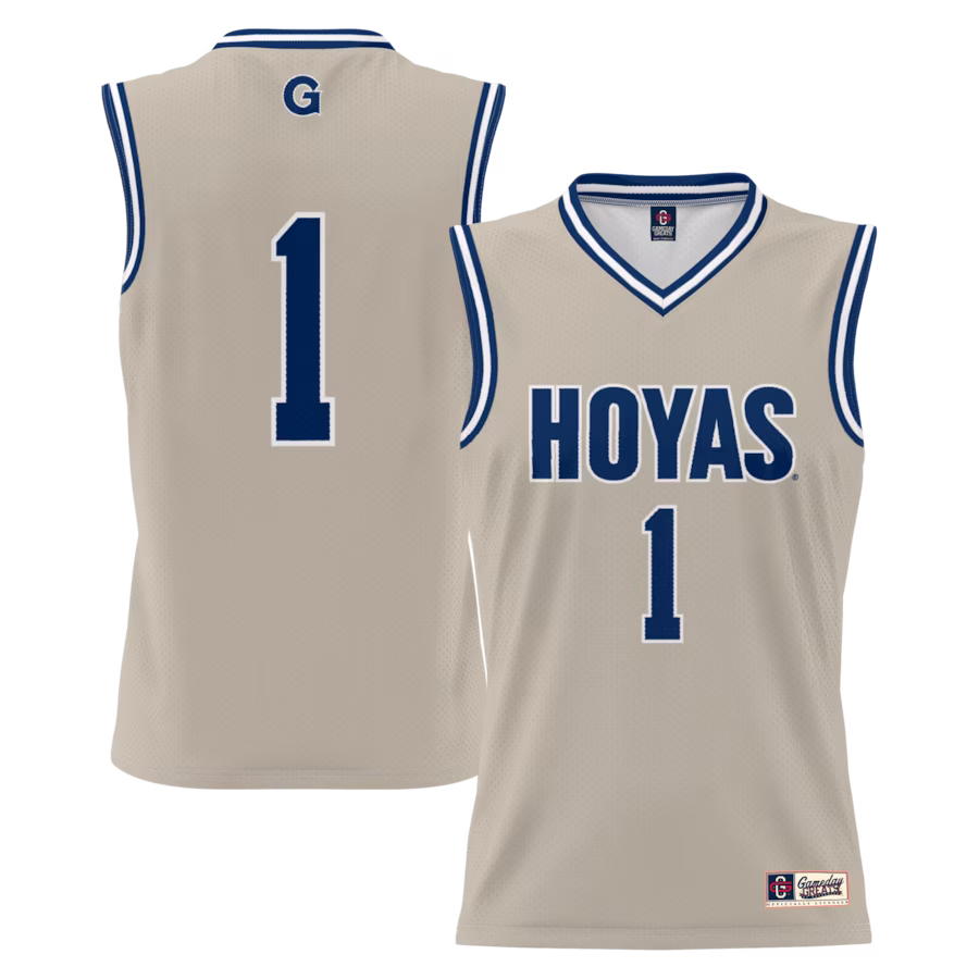 #1 Georgetown Hoyas GameDay Greats Lightweight Basketball Jersey - Gray - Puhuasuan