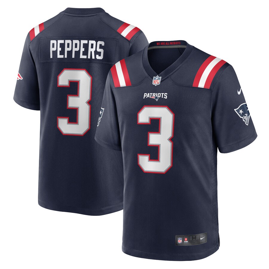 Men's New England Patriots Jabrill Peppers Nike Navy Game Jersey - Puhuasuan