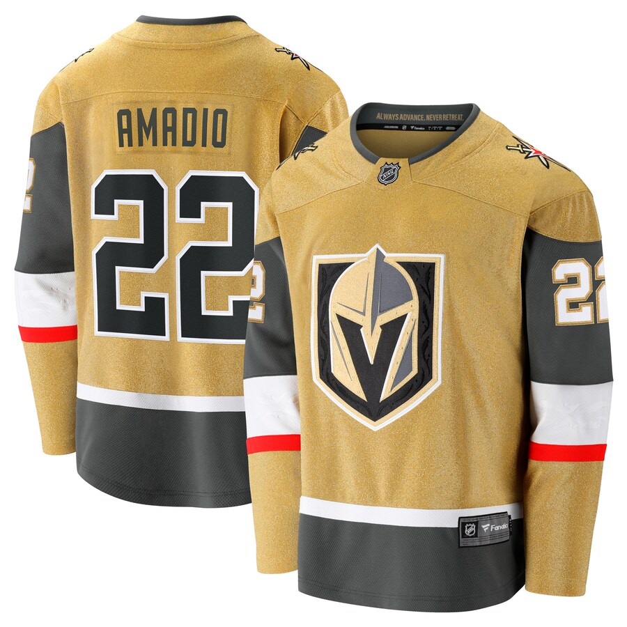 Men's Vegas Golden Knights Michael Amadio Fanatics Branded Gold Home Breakaway Jersey - Puhuasuan