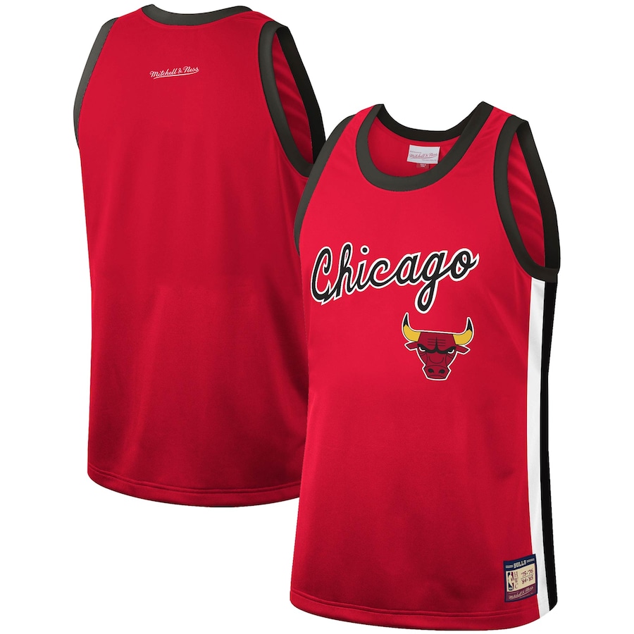 Men's Chicago Bulls Mitchell & Ness Red Hardwood Classics Team Heritage Fashion Jersey - Puhuasuan