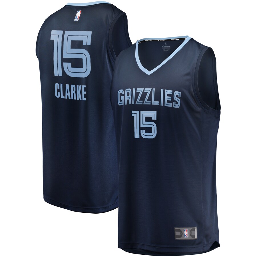 Men's Memphis Grizzlies Brandon Clarke Fanatics Navy Fast Break Replica Jersey - Icon Edition - Puhuasuan
