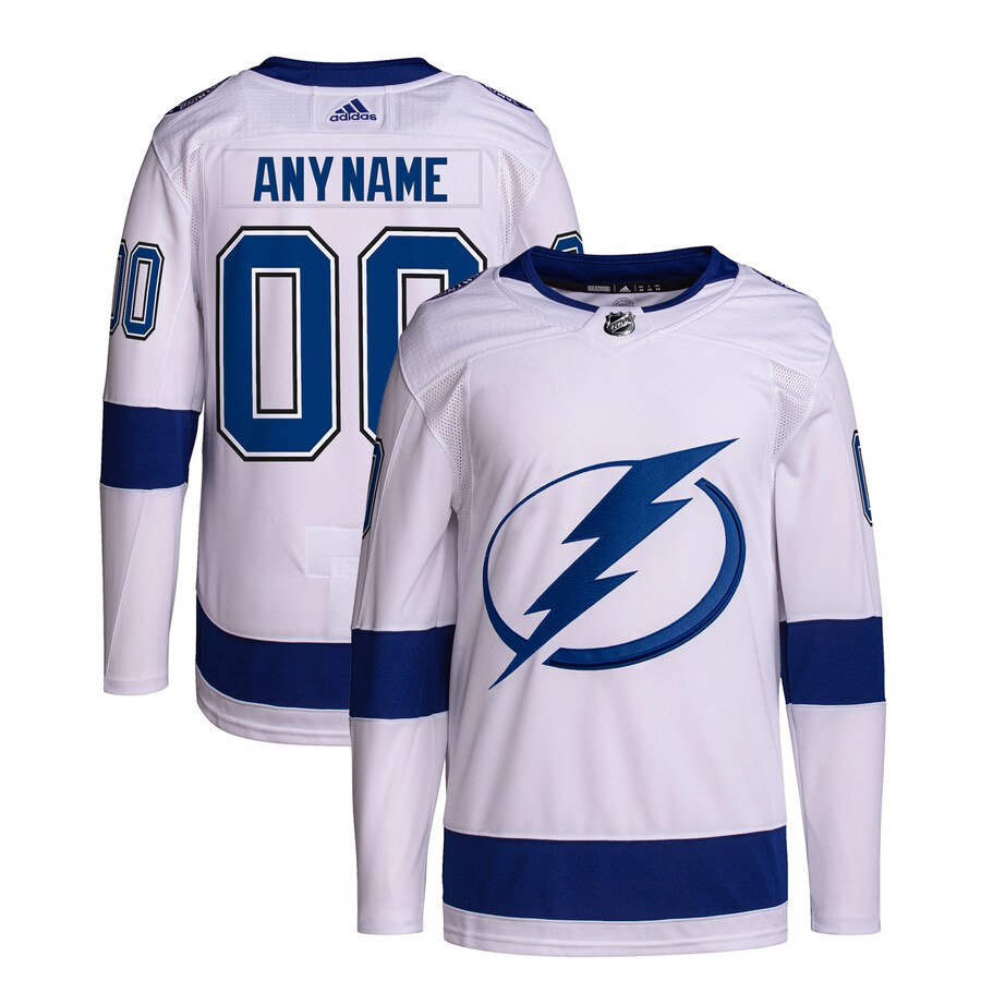 Men's Tampa Bay Lightning  adidas White Away Custom Primegreen Authentic Pro Jersey - Puhuasuan