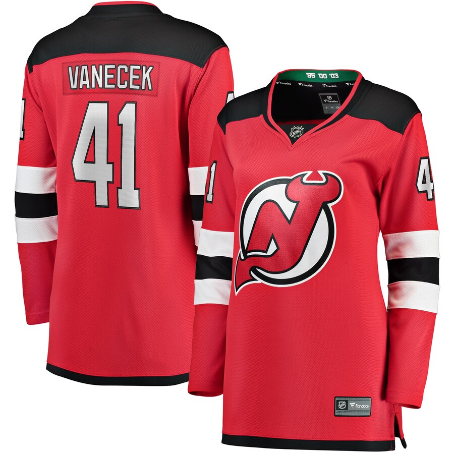 Women's New Jersey Devils Vitek Vanecek Fanatics Branded Red Home Breakaway Player Jersey - Puhuasuan