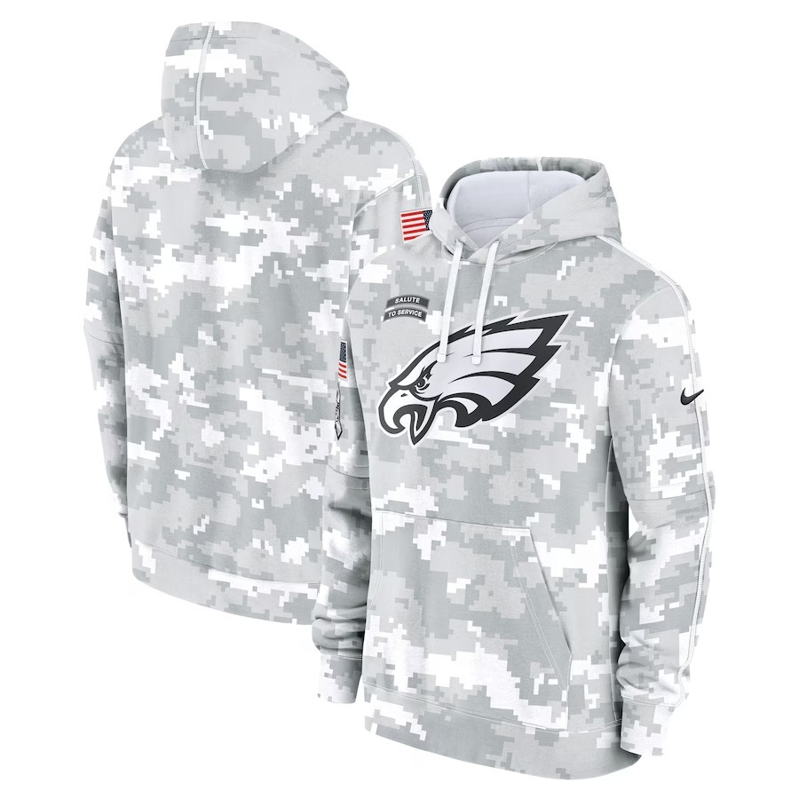 Men's Philadelphia Eagles Nike Arctic Camo 2024 Salute To Service Big & Tall Club Fleece Pullover Hoodie - Puhuasuan