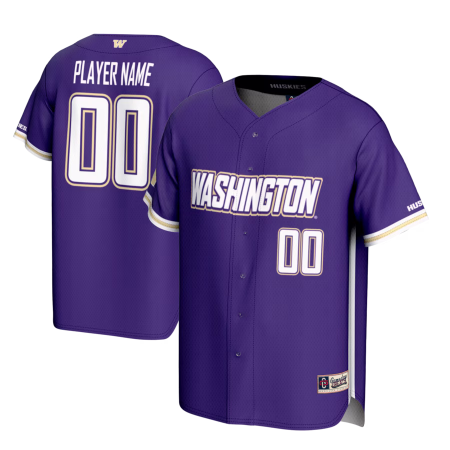 Washington Huskies GameDay Greats Youth NIL Pick-A-Player Lightweight Baseball Jersey - Purple - Puhuasuan