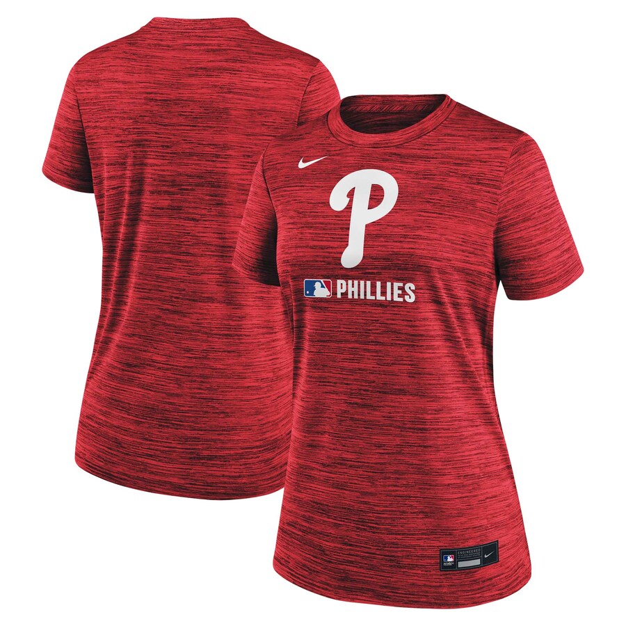 Women's Philadelphia Phillies Nike Red Authentic Collection Velocity Performance T-Shirt - Puhuasuan
