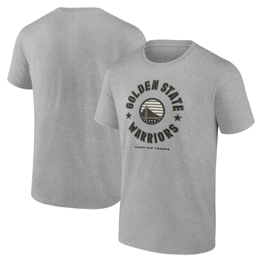 Men's Golden State Warriors Heather Gray Hoops for Troops T-Shirt - Puhuasuan