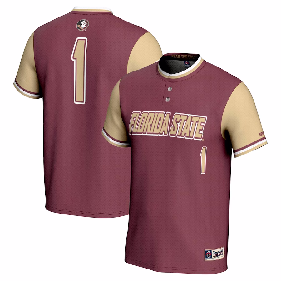 #1 Florida State Seminoles GameDay Greats Youth Lightweight Softball Jersey - Garnet - Puhuasuan