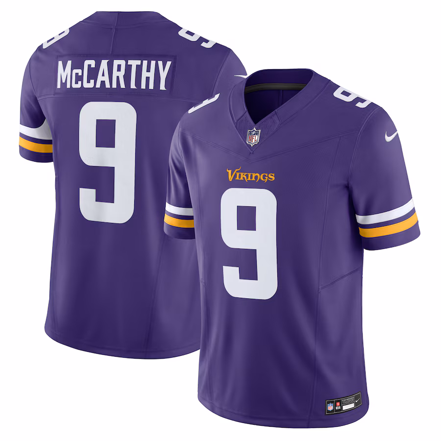 Men's Minnesota Vikings J.J. McCarthy Nike Purple Vapor F.U.S.E. Limited Jersey - Puhuasuan