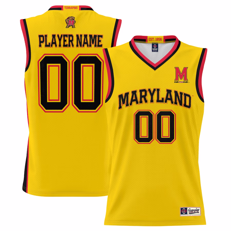 Maryland Terrapins GameDay Greats Men's NIL Pick-A-Player Lightweight Basketball Jersey - Gold - Puhuasuan