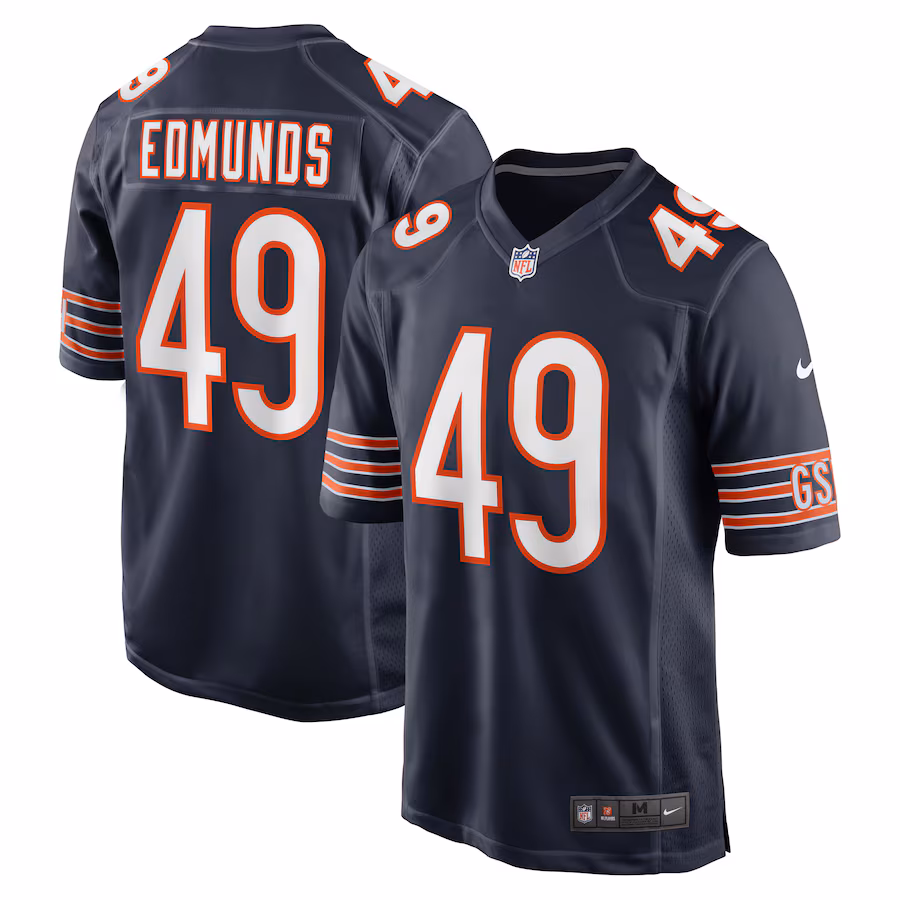 Men's Chicago Bears Tremaine Edmunds Nike Navy Game Player Jersey - Puhuasuan