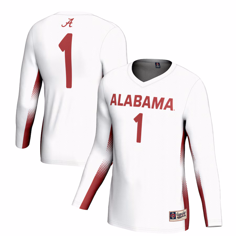 Youth GameDay Greats #1 White Alabama Crimson Tide Lightweight Volleyball Fashion Jersey - Puhuasuan