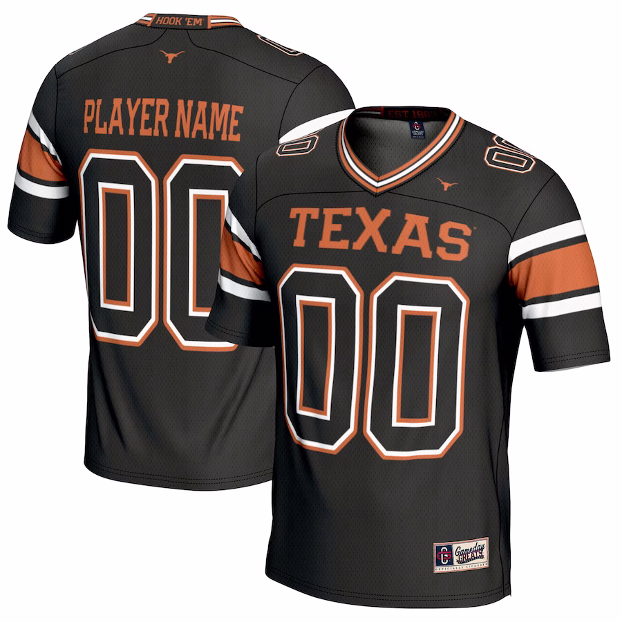 Texas Longhorns GameDay Greats NIL Pick-A-Player Football Jersey - Black - Puhuasuan