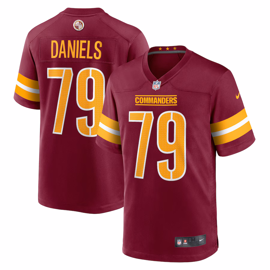 Men's Washington Commanders Braeden Daniels Nike Burgundy Team Game Jersey - Puhuasuan