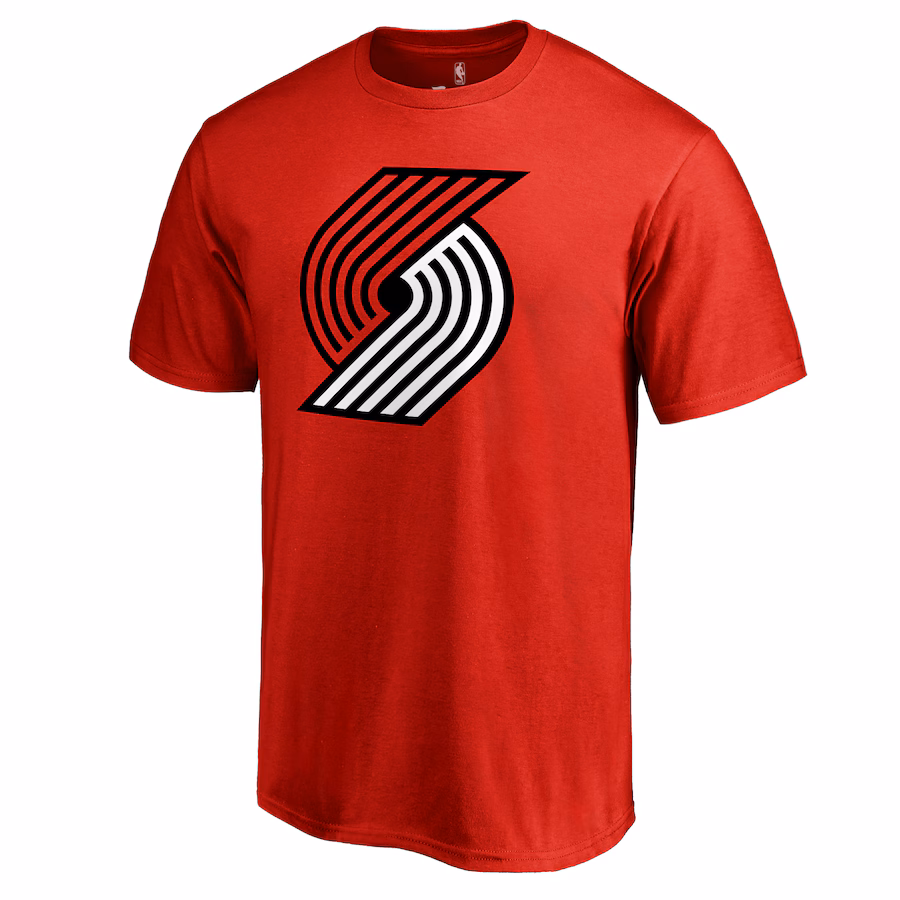 Men's Portland Trail Blazers Red Primary Logo T-Shirt - Puhuasuan