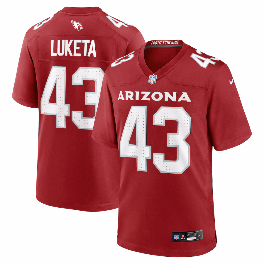 Men's Arizona Cardinals Jesse Luketa Nike Cardinal Team Game Jersey - Puhuasuan
