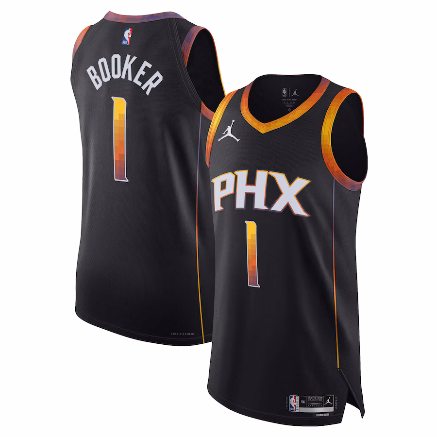 Men's Phoenix Suns Devin Booker Jordan Brand Black Authentic Player Jersey - Statement Edition - Puhuasuan