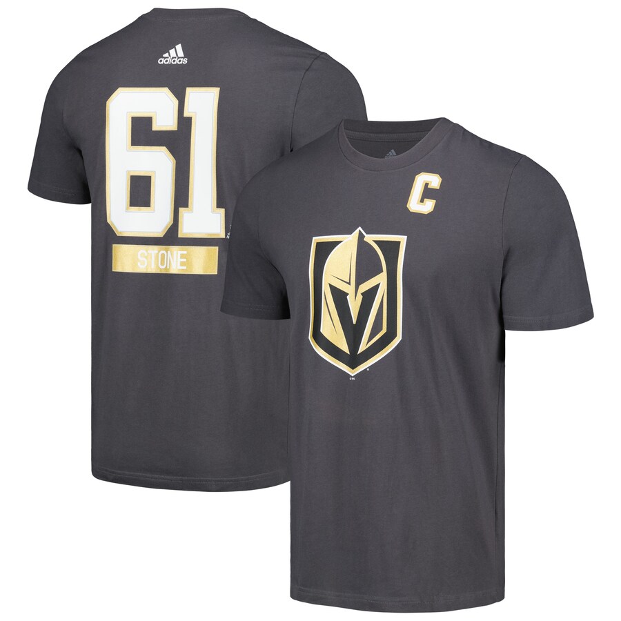 Men's Vegas Golden Knights Mark Stone adidas Gray Fresh Name & Number T-Shirt - Puhuasuan