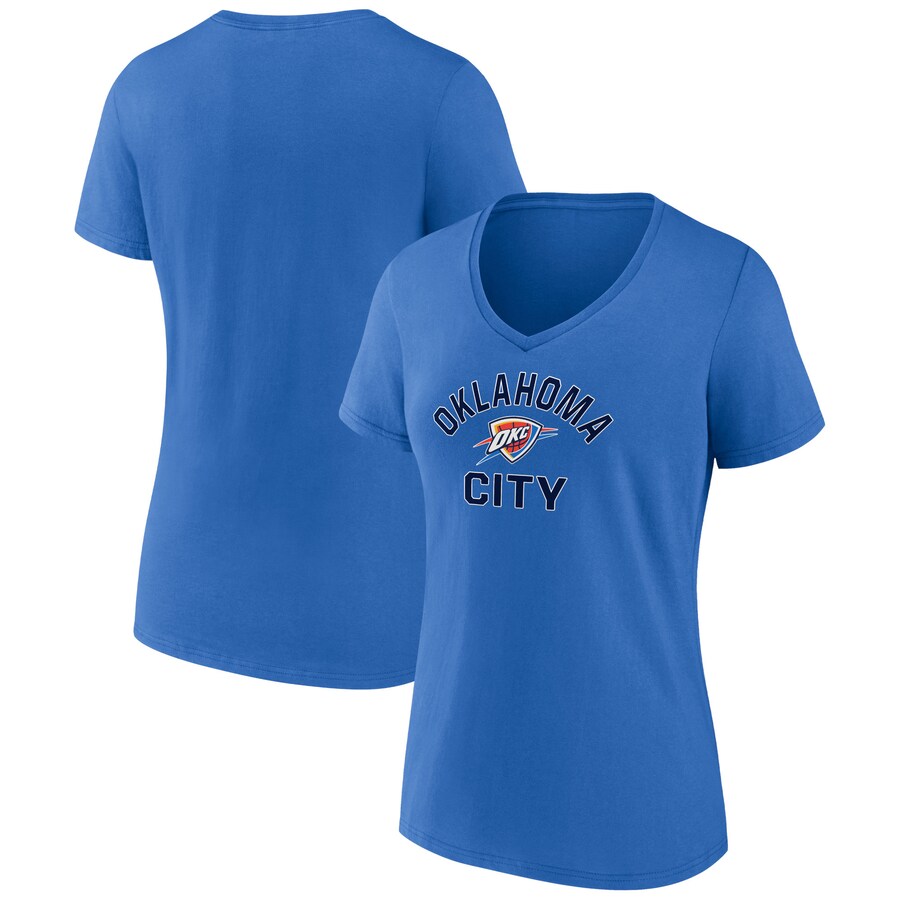 Women's Oklahoma City Thunder Blue Overtime Team V-Neck T-Shirt - Puhuasuan