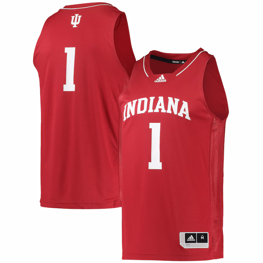 Men's adidas #1 Crimson Indiana Hoosiers Team Swingman Basketball Jersey - Puhuasuan
