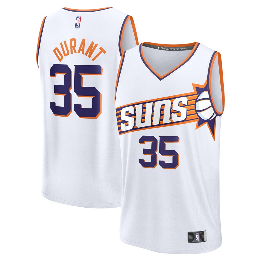 Youth Phoenix Suns Kevin Durant Fanatics White Fast Break Replica Player Jersey - Association Edition - Puhuasuan