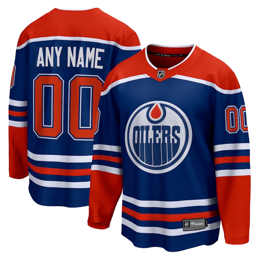 Men's Edmonton Oilers Fanatics Royal Home Breakaway Custom Jersey - Puhuasuan