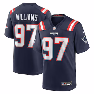 Men's New England Patriots Milton Williams Nike Navy Game Player Jersey - Puhuasuan