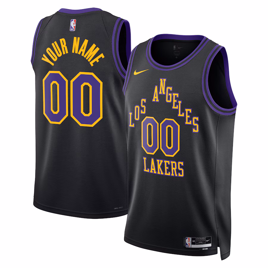 Unisex Los Angeles Lakers  Nike Black 2023/24 Custom Swingman Jersey - City Edition - Puhuasuan