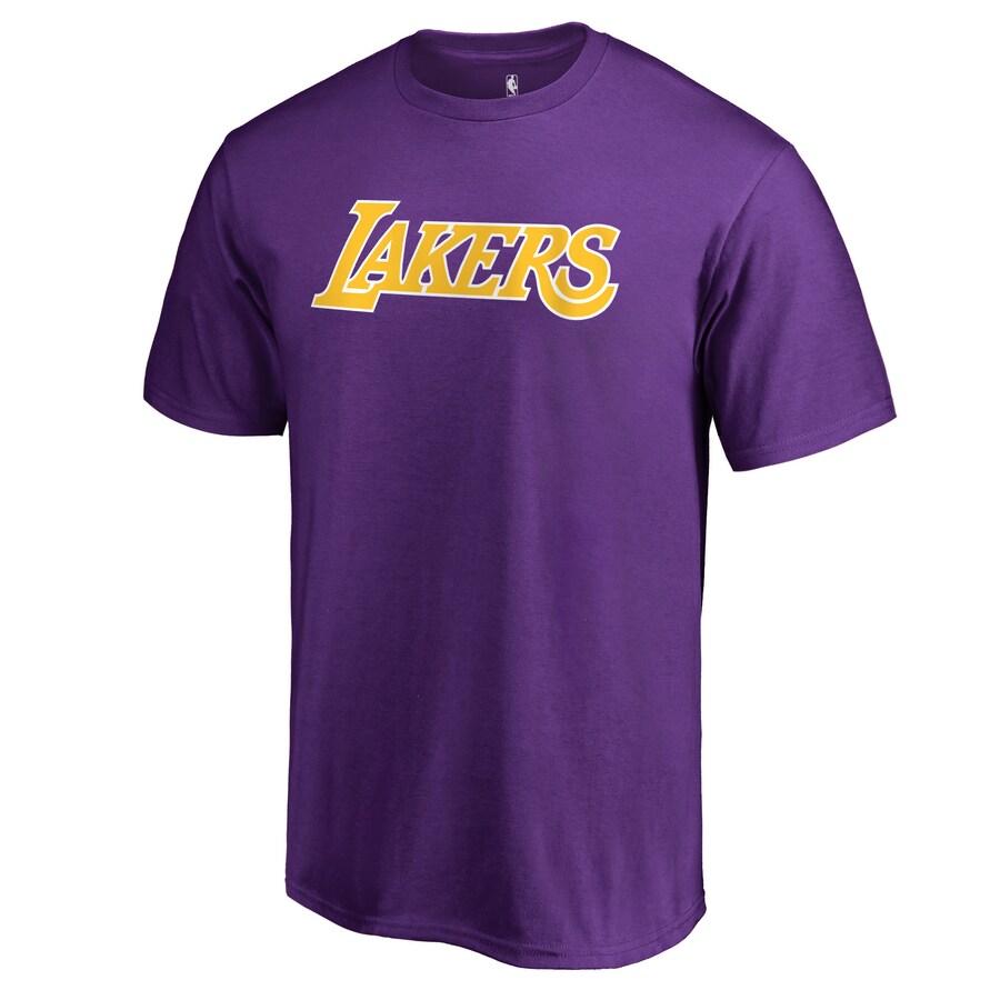 Men's Los Angeles Lakers Purple Primary Wordmark T-Shirt - Puhuasuan