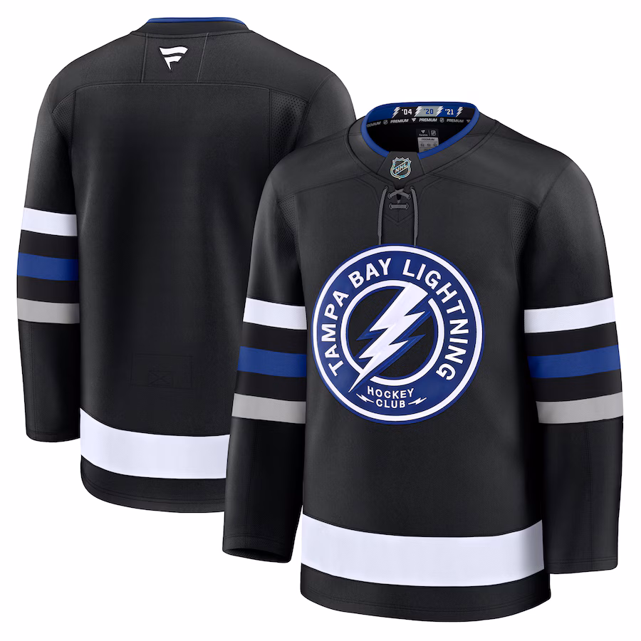 Men's Tampa Bay Lightning Fanatics Black Alternate Premium Jersey - Puhuasuan