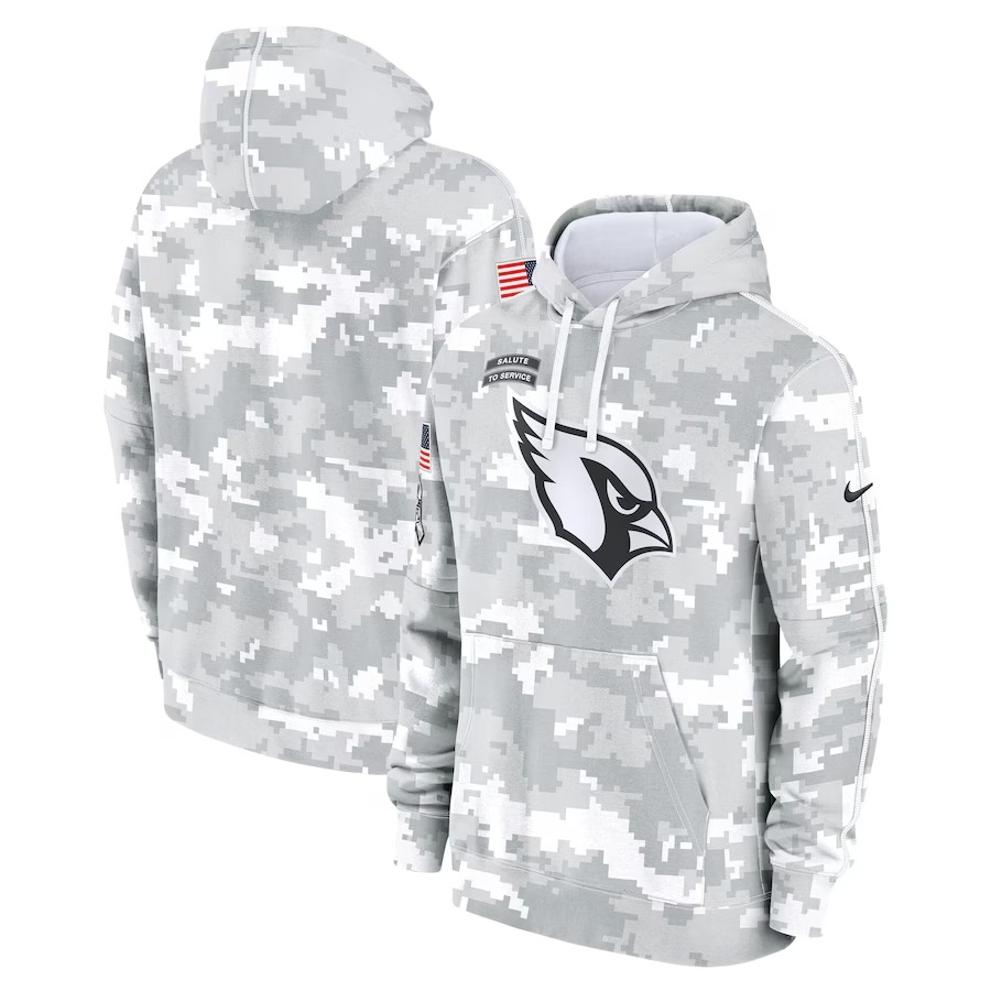 Men's Arizona Cardinals Nike Arctic Camo 2024 Salute to Service Club Fleece Pullover Hoodie - Puhuasuan