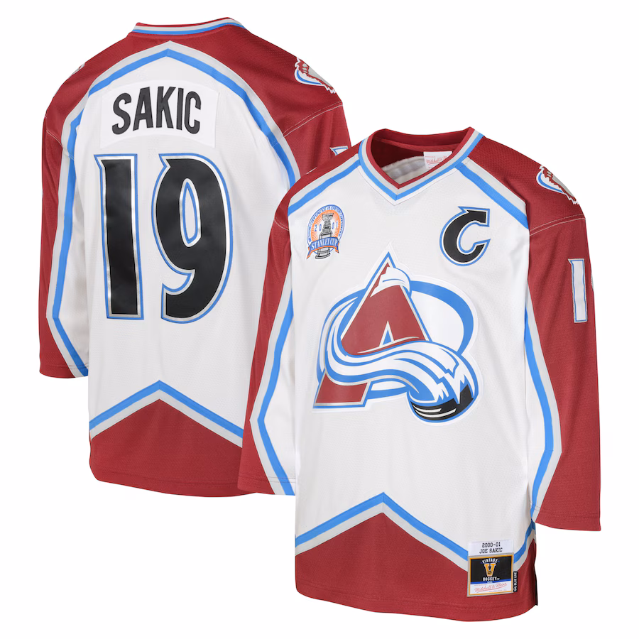 Youth Colorado Avalanche Joe Sakic Mitchell & Ness White 2000 Blue Line Player Jersey - Puhuasuan