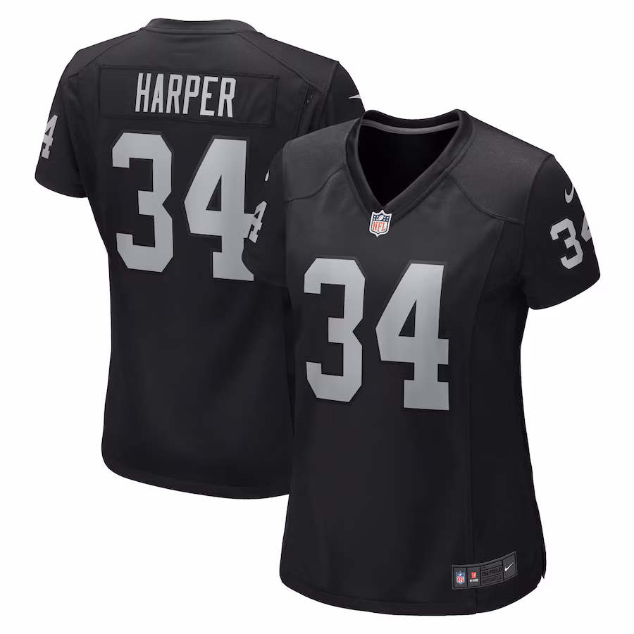 Women's Las Vegas Raiders Thomas Harper Nike Black Game Jersey - Puhuasuan