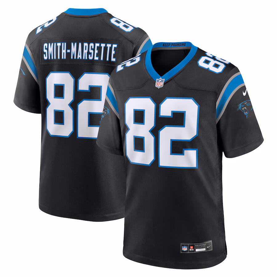 Men's Carolina Panthers Ihmir Smith-Marsette Nike  Black Team Game Jersey - Puhuasuan