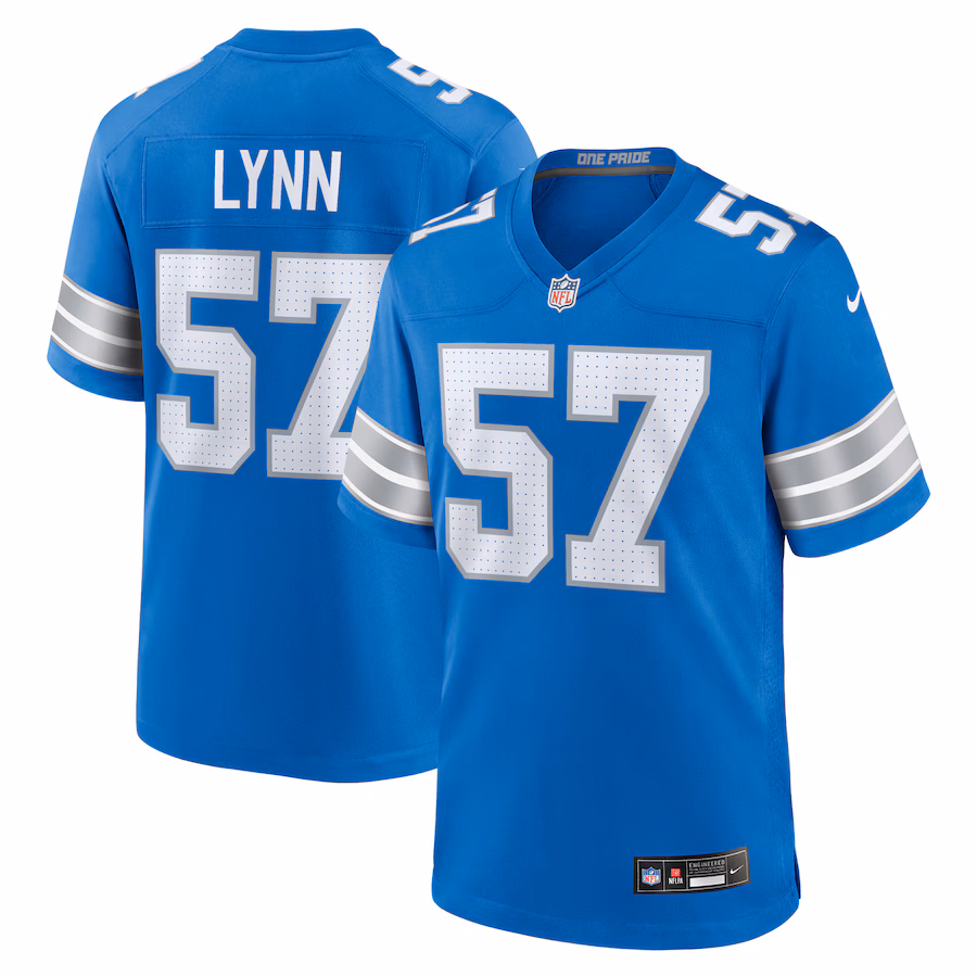 Men's Detroit Lions Nate Lynn Nike  Blue Game Jersey - Puhuasuan