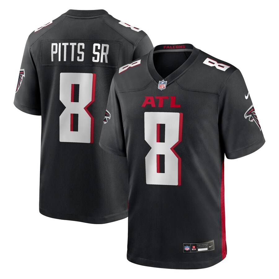 Men's Atlanta Falcons Kyle Pitts Sr. Nike Black Team Game Jersey - Puhuasuan