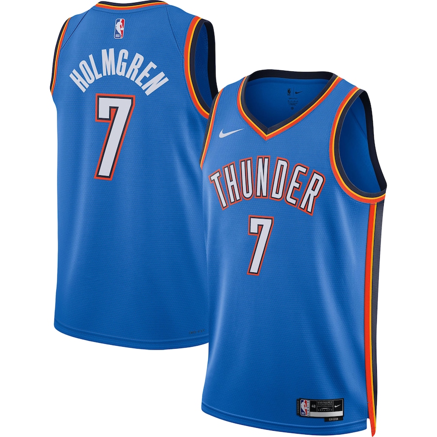 Unisex Oklahoma City Thunder Chet Holmgren Nike Blue 2022 NBA Draft First Round Pick Player Swingman Jersey - Icon Edition - Puhuasuan