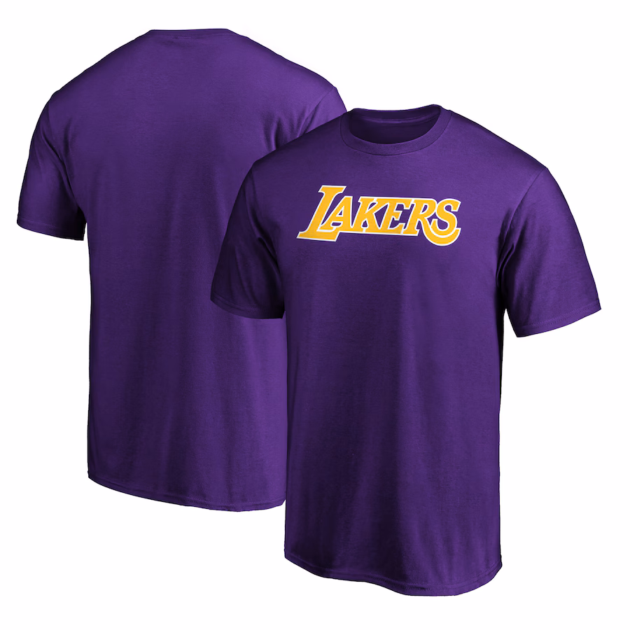 Men's Los Angeles Lakers  Purple Wordmark Alt T-Shirt - Puhuasuan