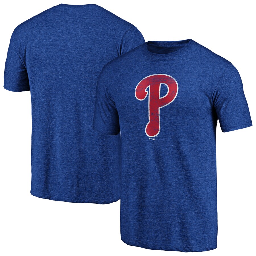 Men's Philadelphia Phillies Profile Royal Big & Tall Weathered Logo T-Shirt - Puhuasuan